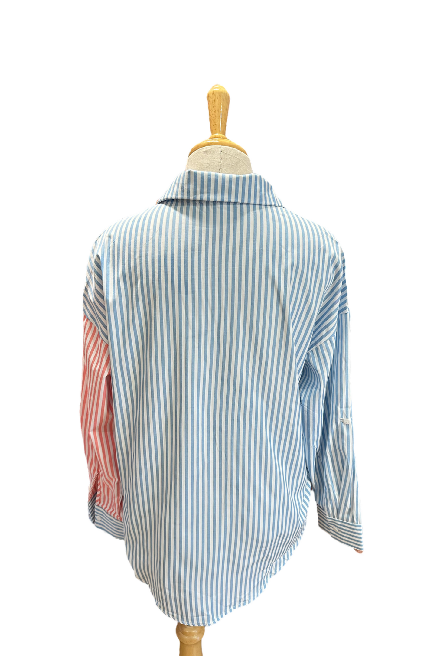 Striped Contrast Collar Shirt