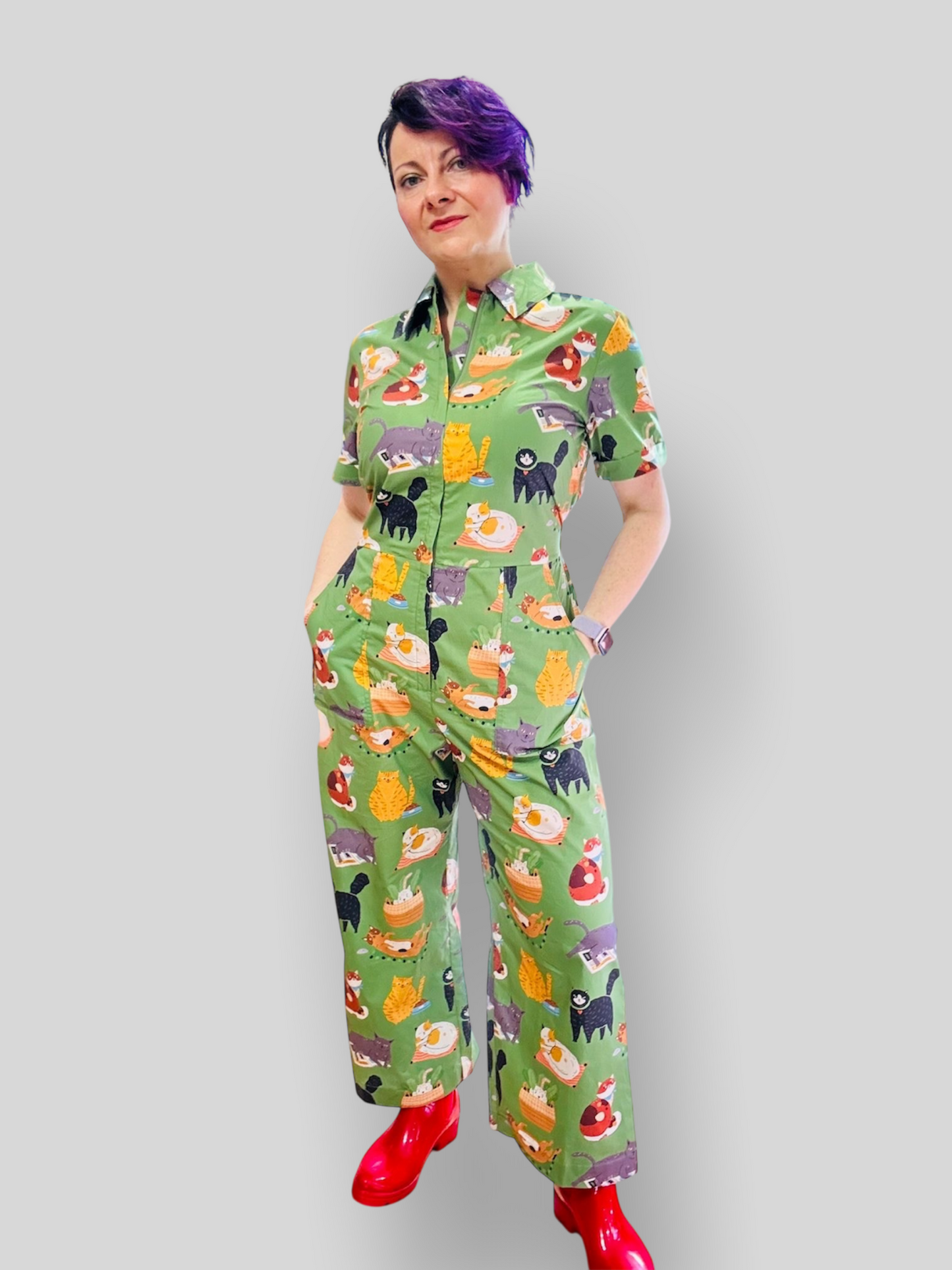 Claire Jumpsuit - funny cat