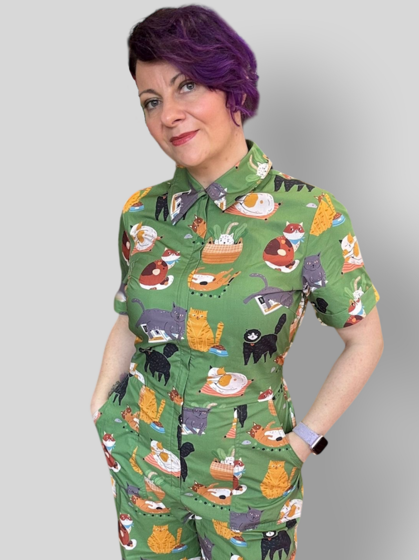 Claire Jumpsuit - funny cat