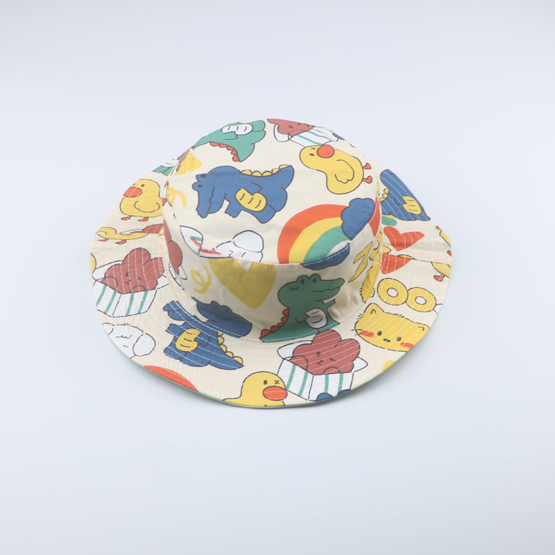 Rainbow animals reversible bucket hat