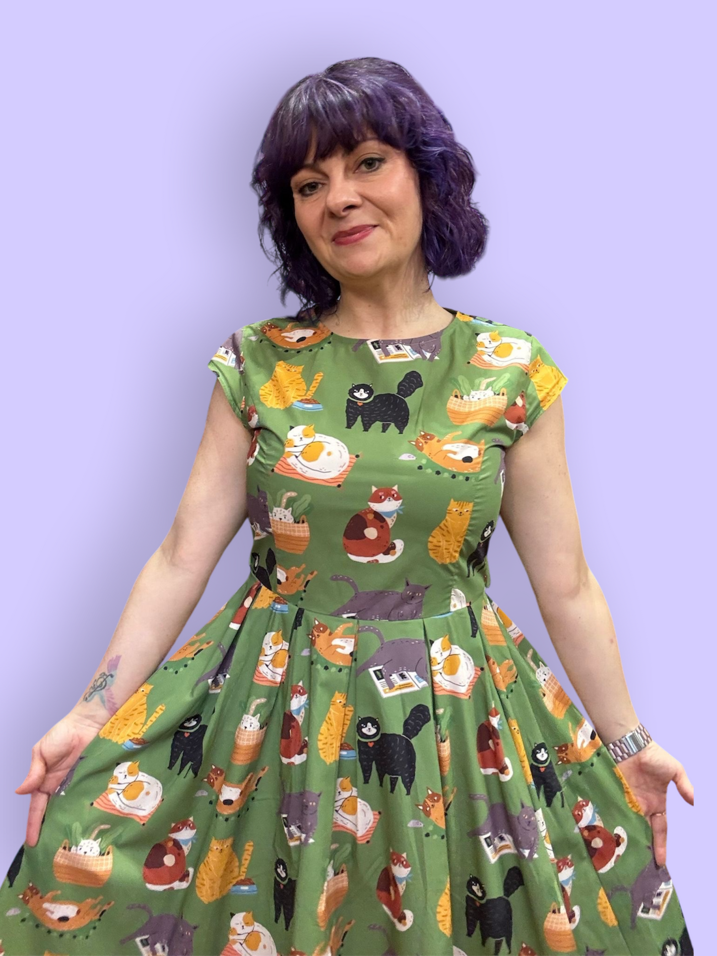 Beatrice Dress - Funny Cat