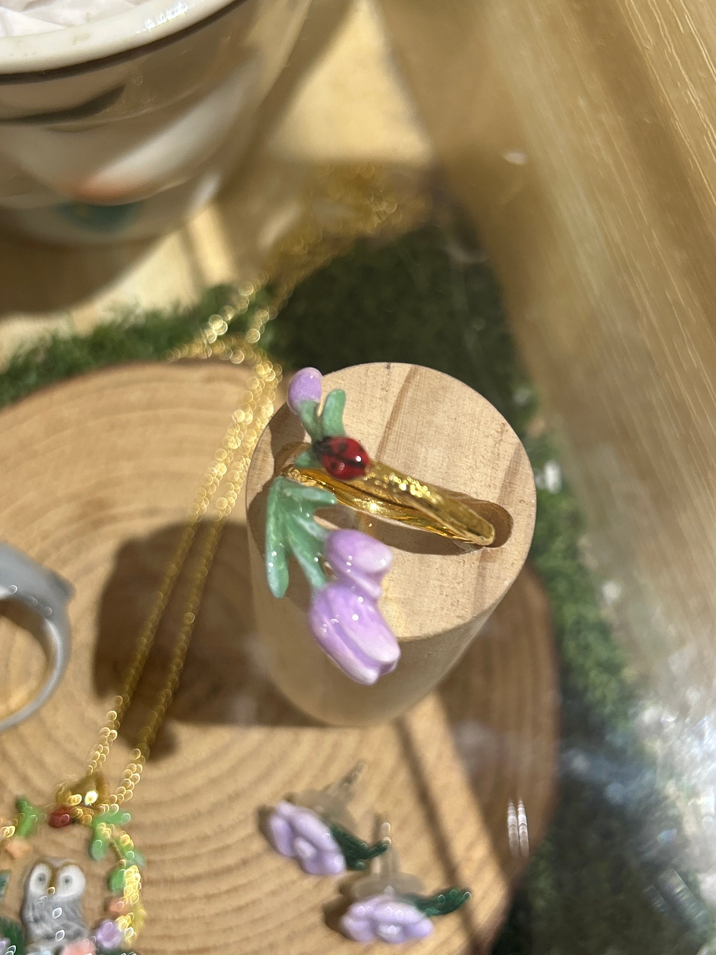 Handmade ladybug ring