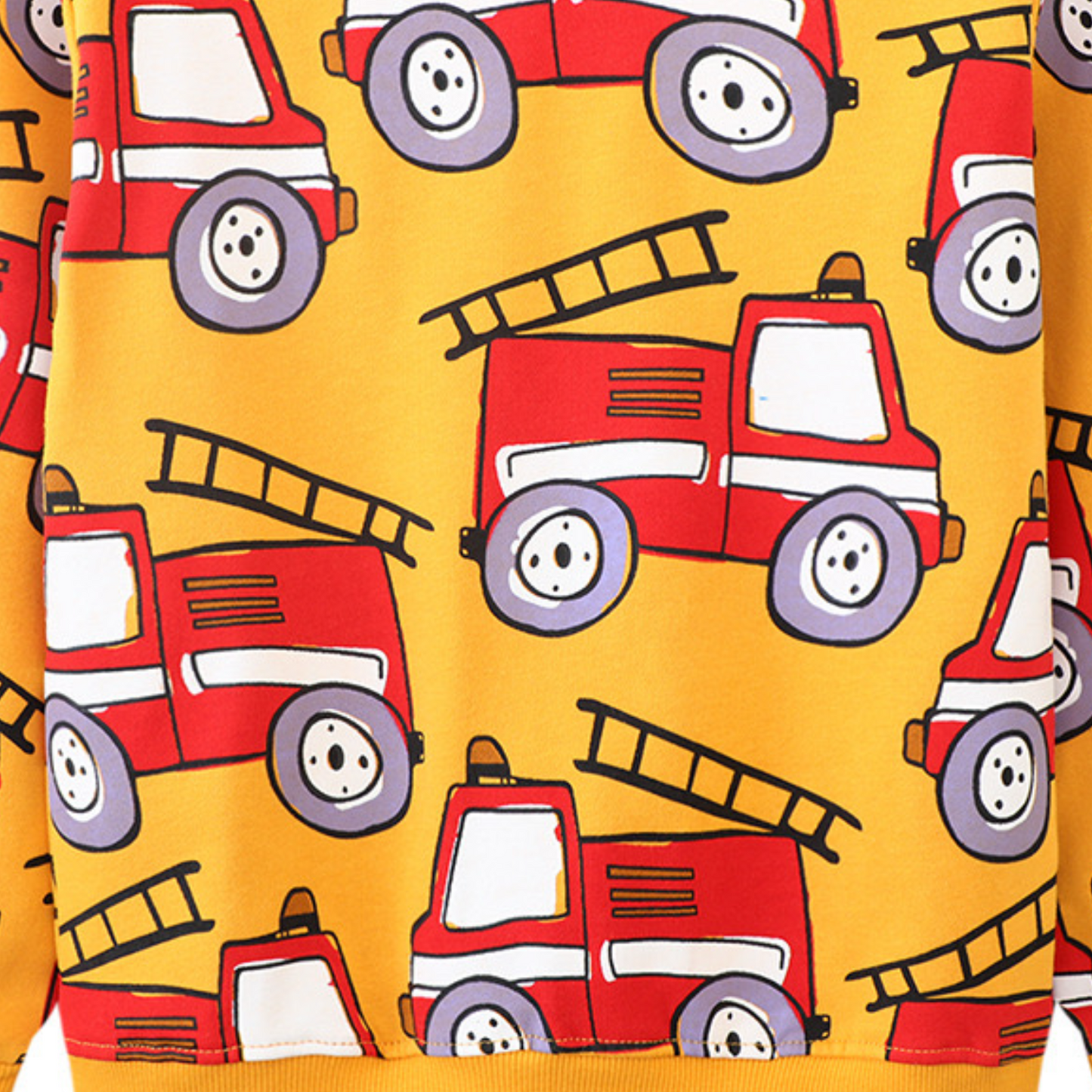 Fire Truck Kids Cotton Pullover