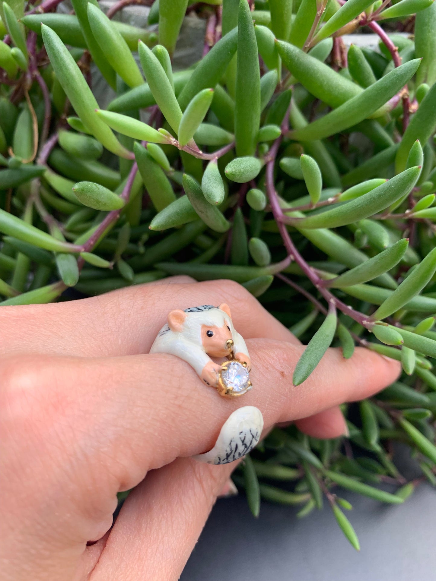 Handmade Hedgehog Ring/Earrings