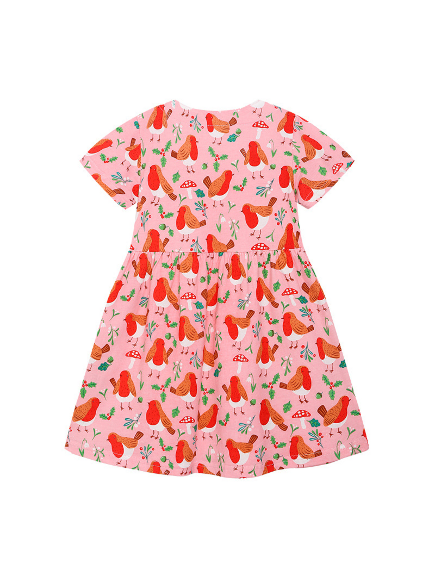 Bird And Mushroom Pink Dress