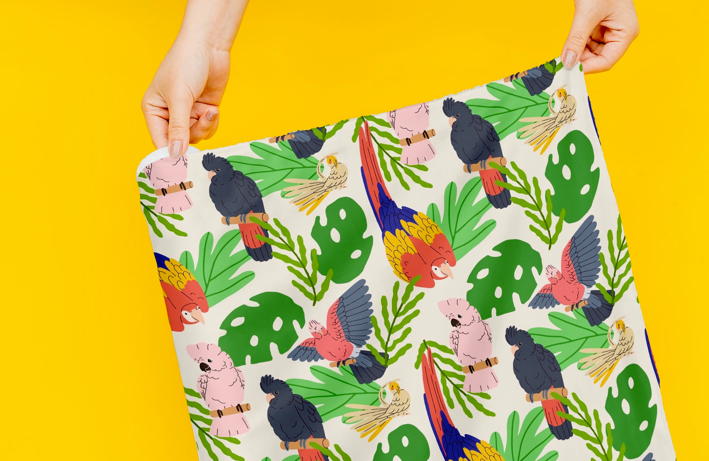 Fabric for Custom order - Birds and flowers