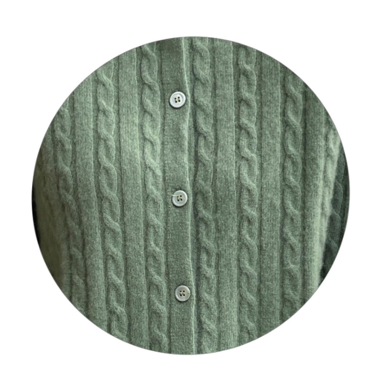 Crew Neck Cable Cardigan