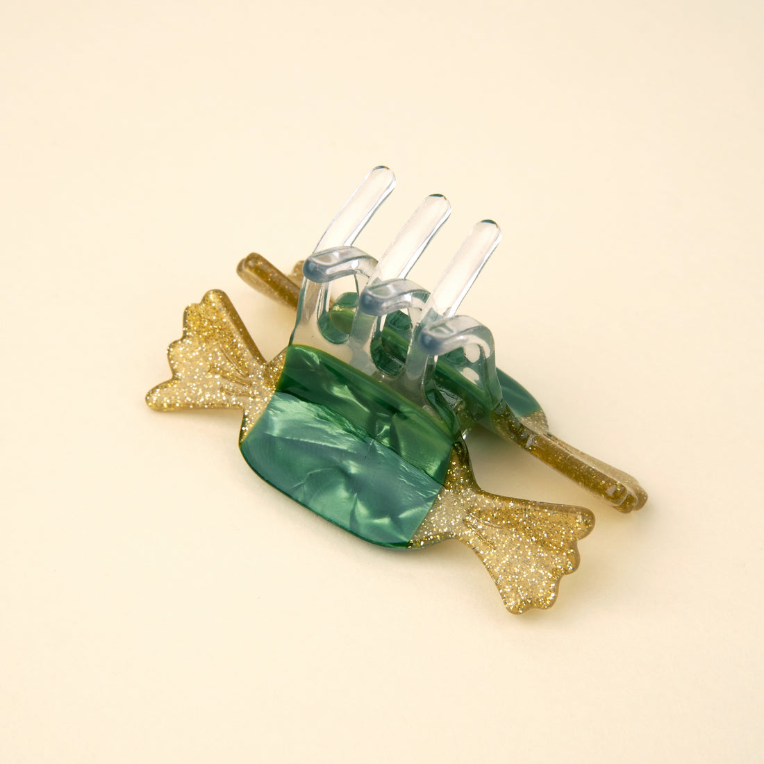 Coucou Suzette GREEN CHRISTMAS CANDY mini Hair Claw