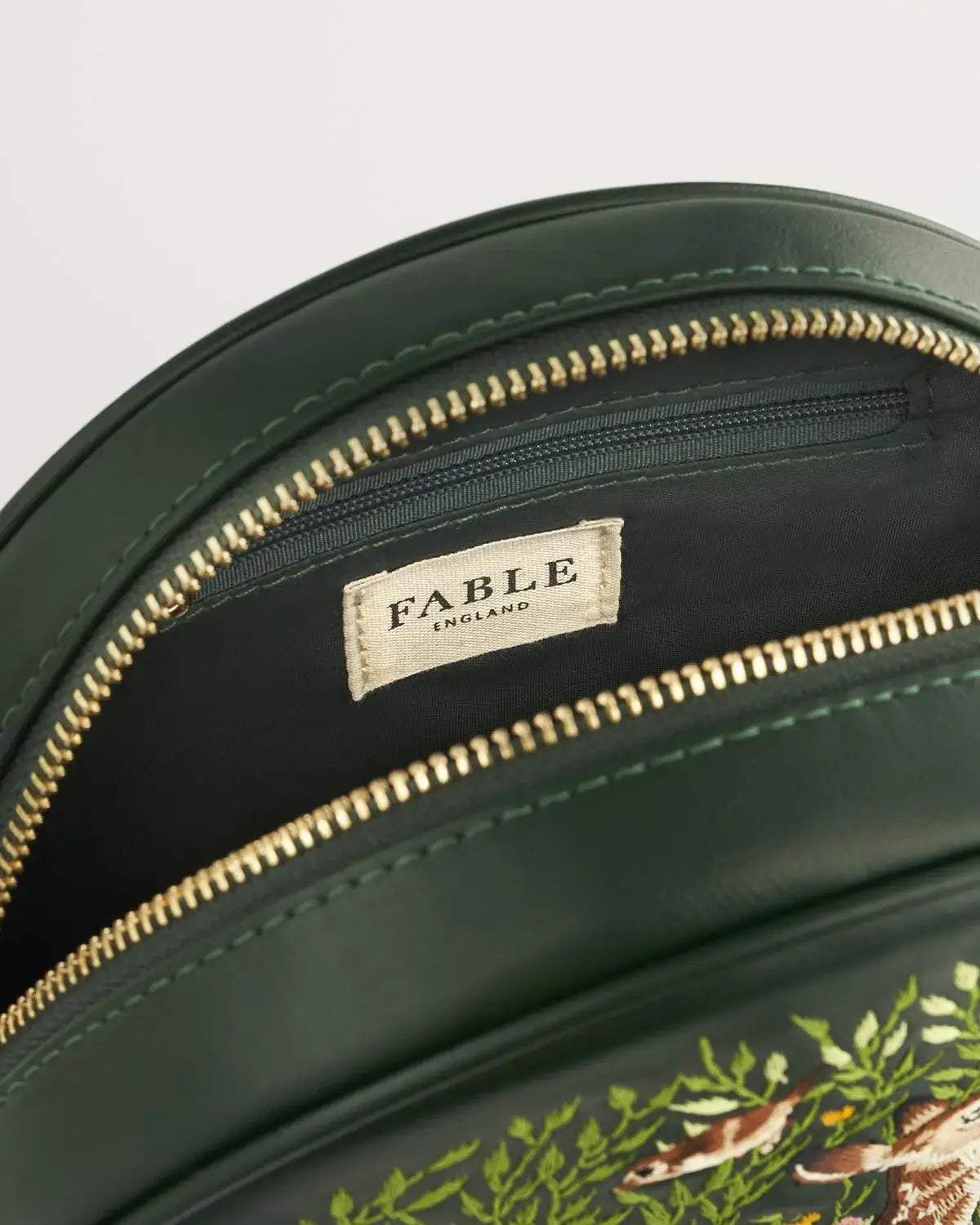 Chloe Fawn Embroidered Circle Bag Green