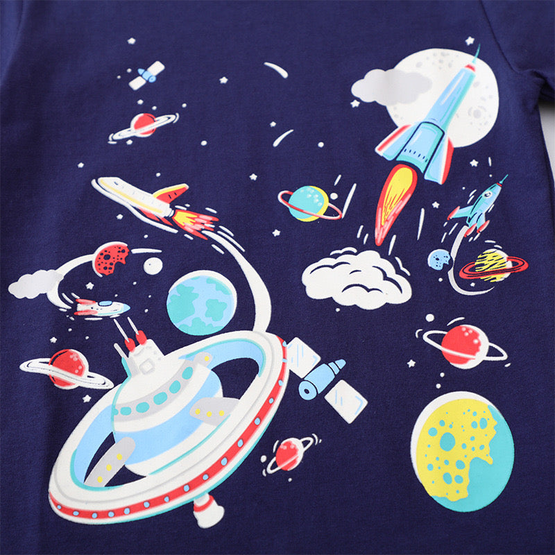 Space ventures glow in the dark kids tee