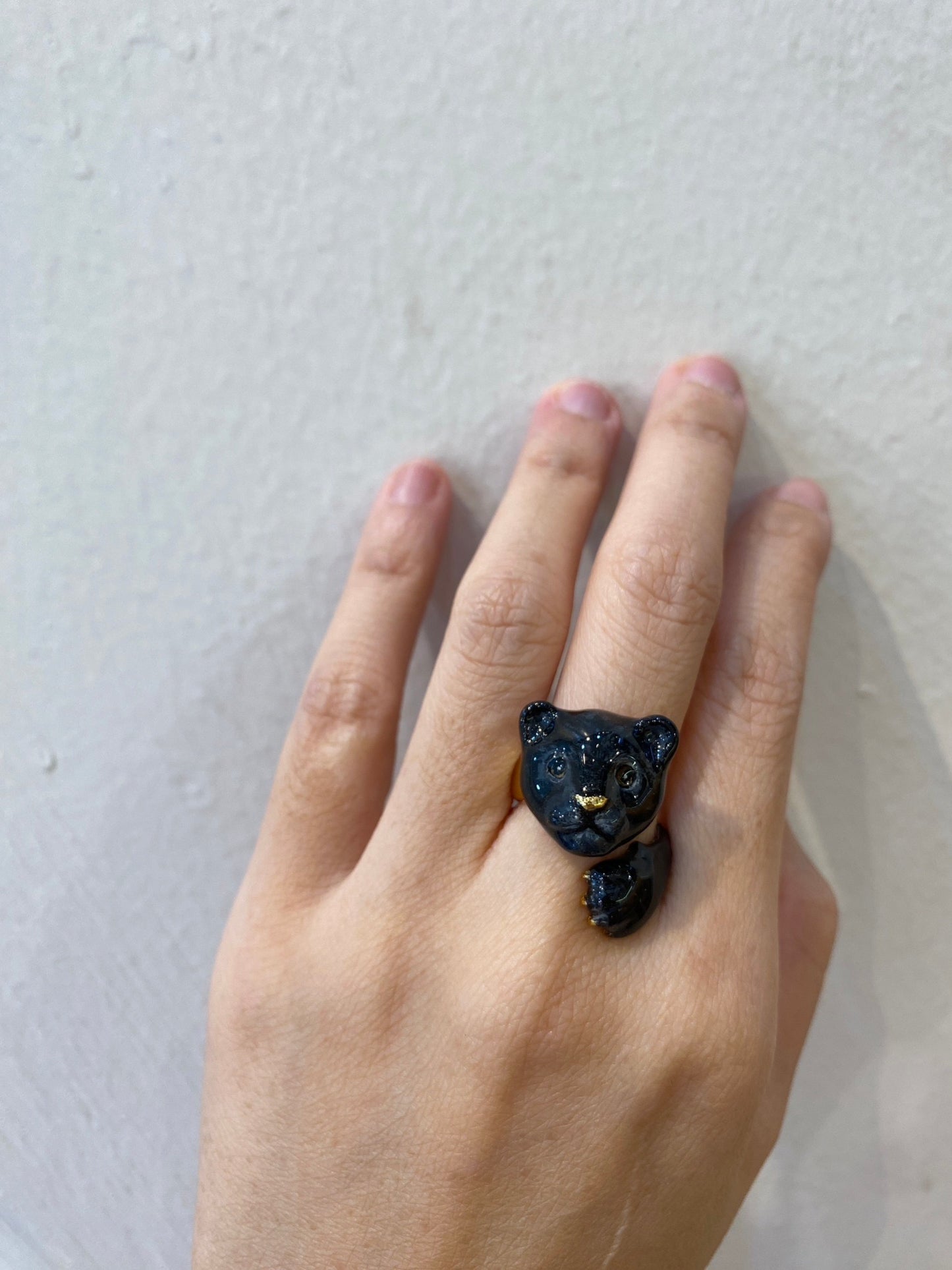 Handmade Bunny panther cub Ring
