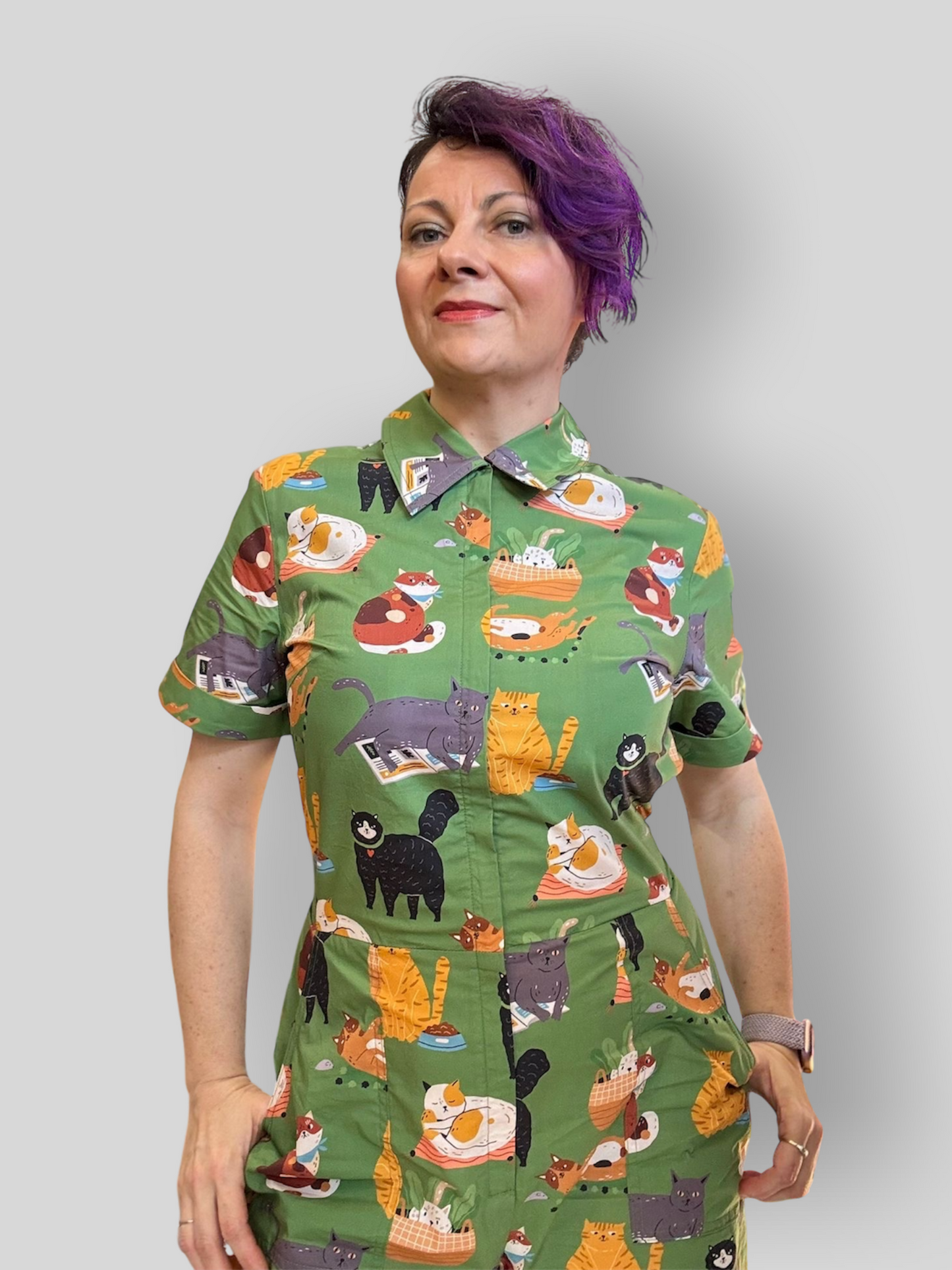 Claire Jumpsuit - funny cat