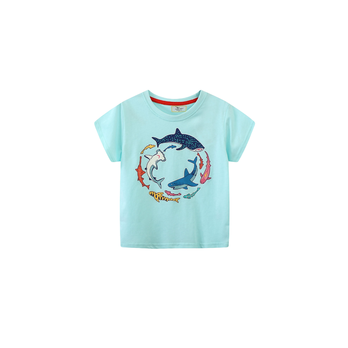 Shark World glow in the dark kids tee