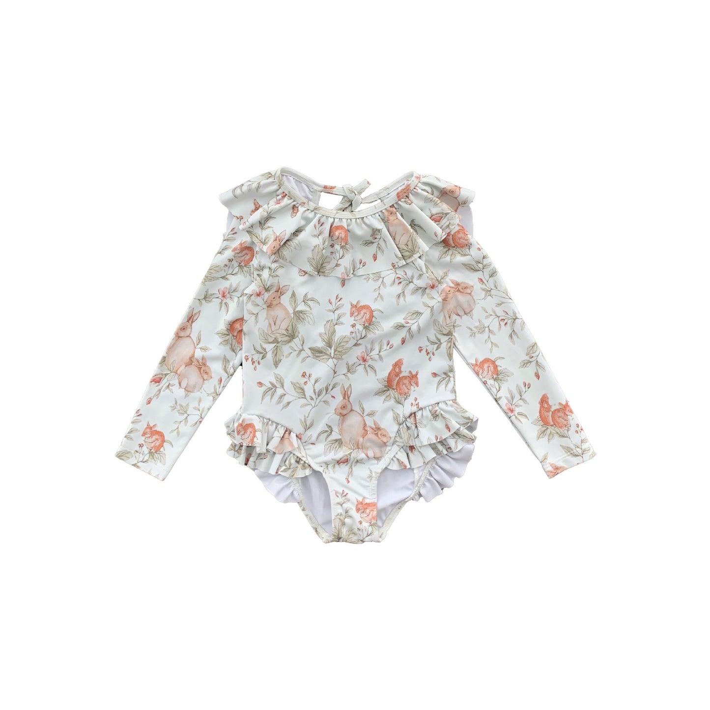 Woodland mushroom one piece kids Swimsuit /cap set