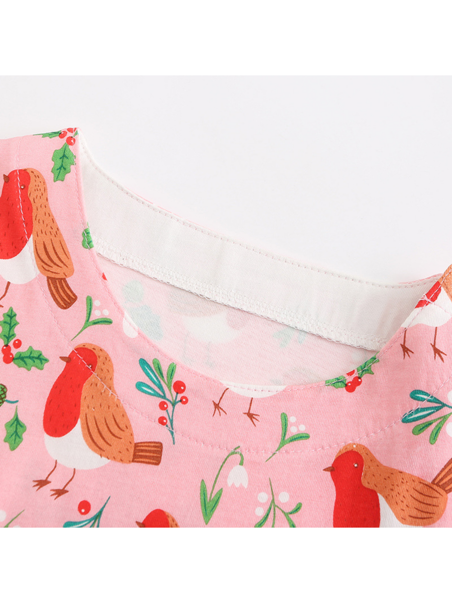 Bird And Mushroom Pink Dress (6 & 7 years old ONLY)