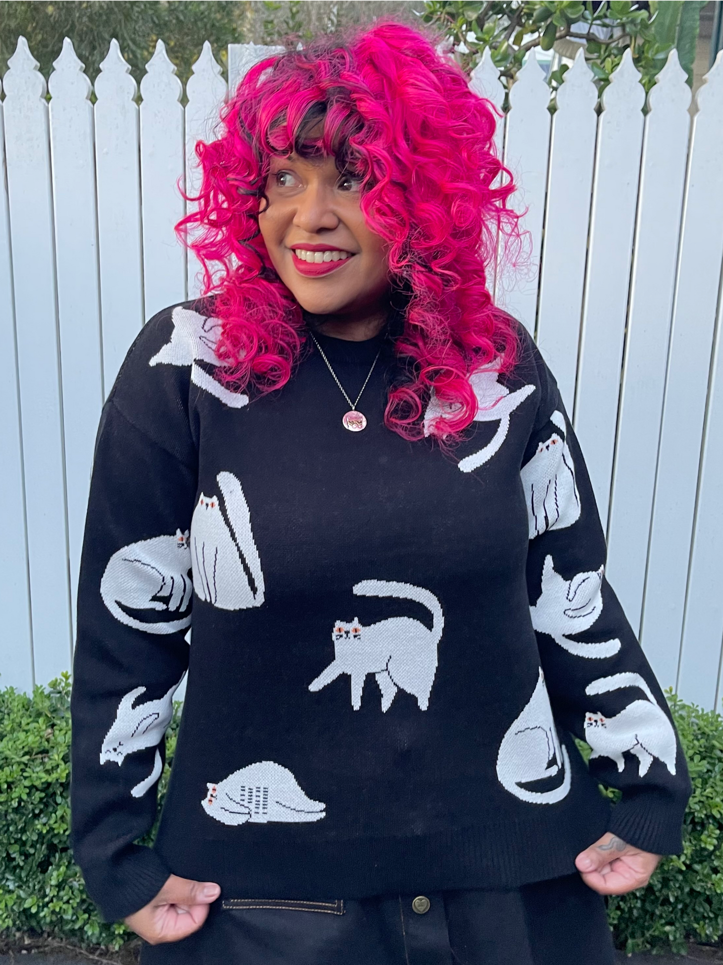 Midnight Cat – 100% Cotton Knit Pullover