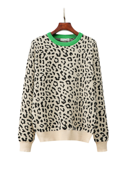 Leopard Spots Knit Pullover (2 Colours Available)