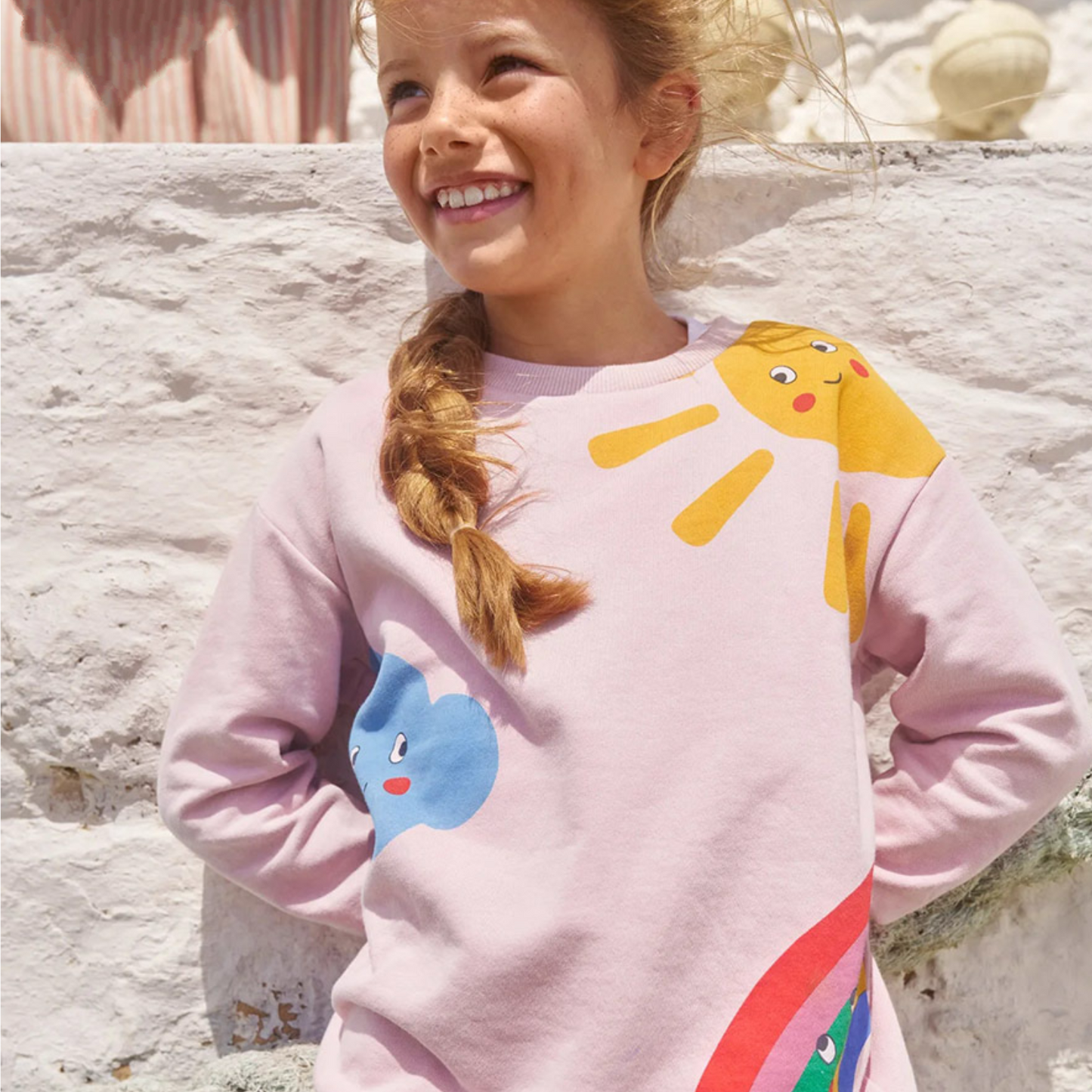 Kawaii Sun, Rainbow and Cloud Kids Cotton Pullover