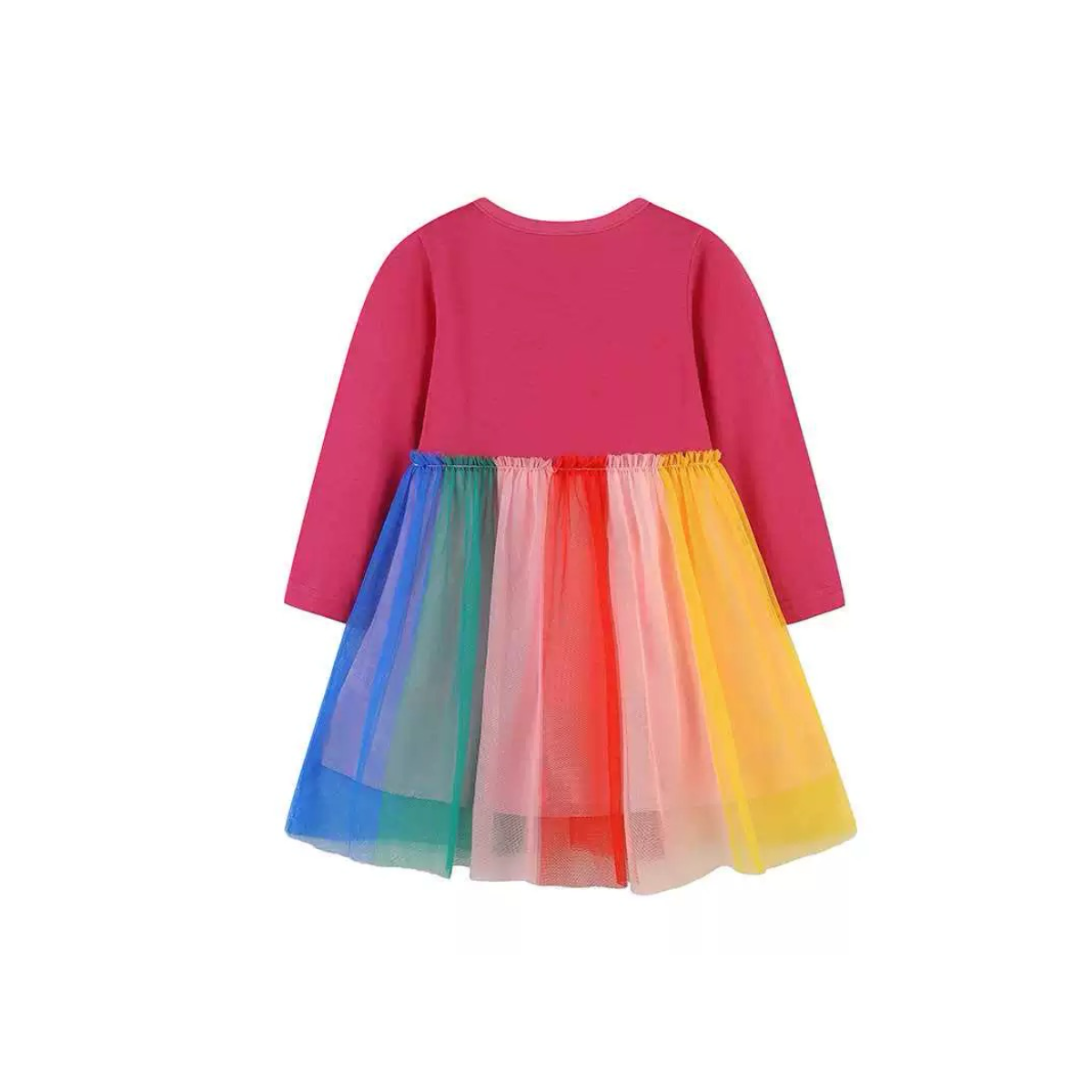 Rainbow tutu long sleeve dress