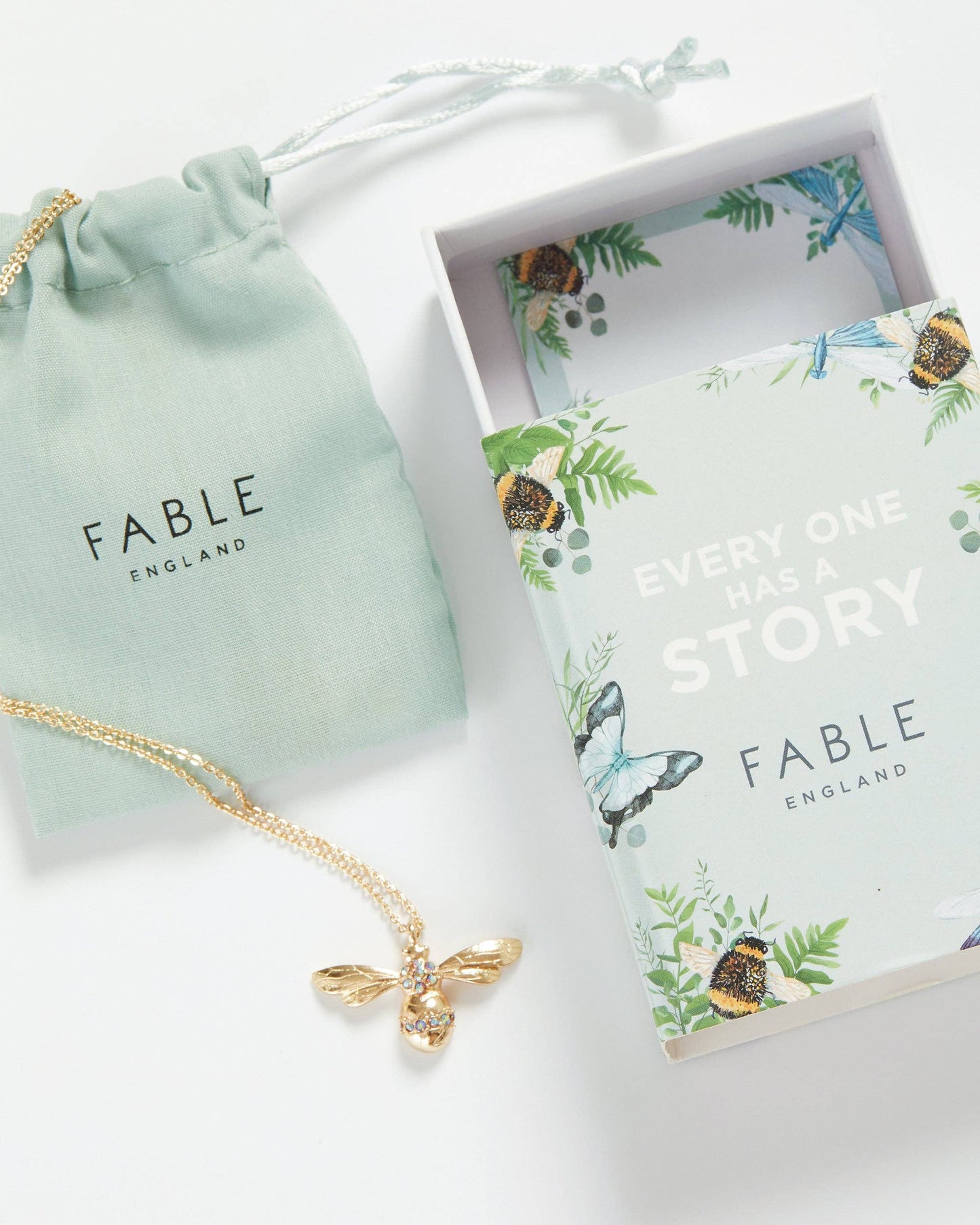 Fable Enamel Rabbit Short Necklace: Matchbox