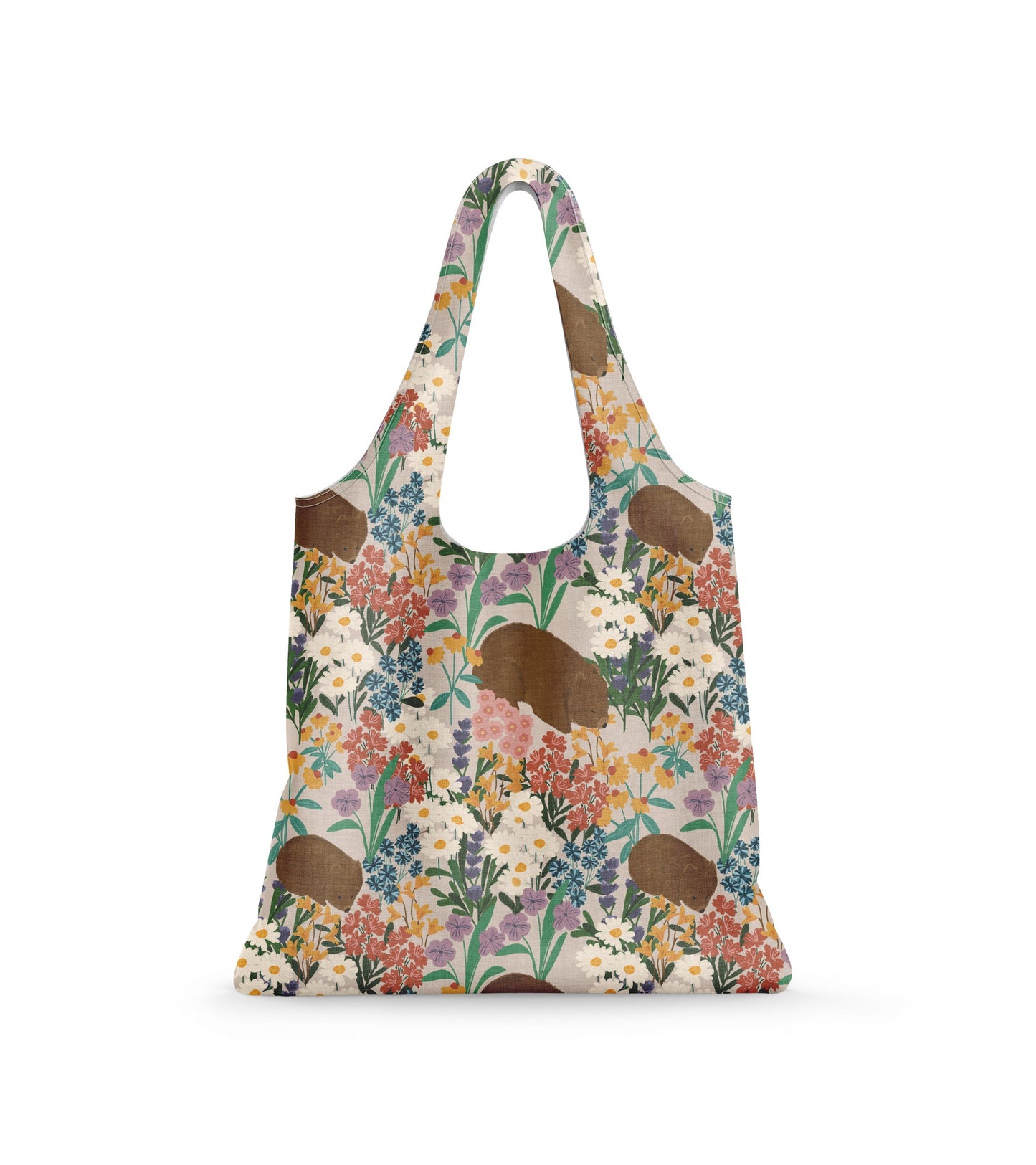 Reusable Shopping Bag β Wombat with Flowers Eco Tote by Suki McMaster