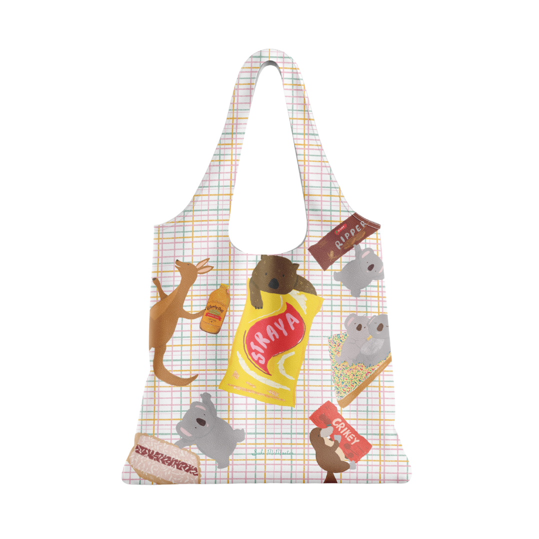 Reusable Shopping Bag – Munchy Australian Iconic Snacks by by Suki McMaster
