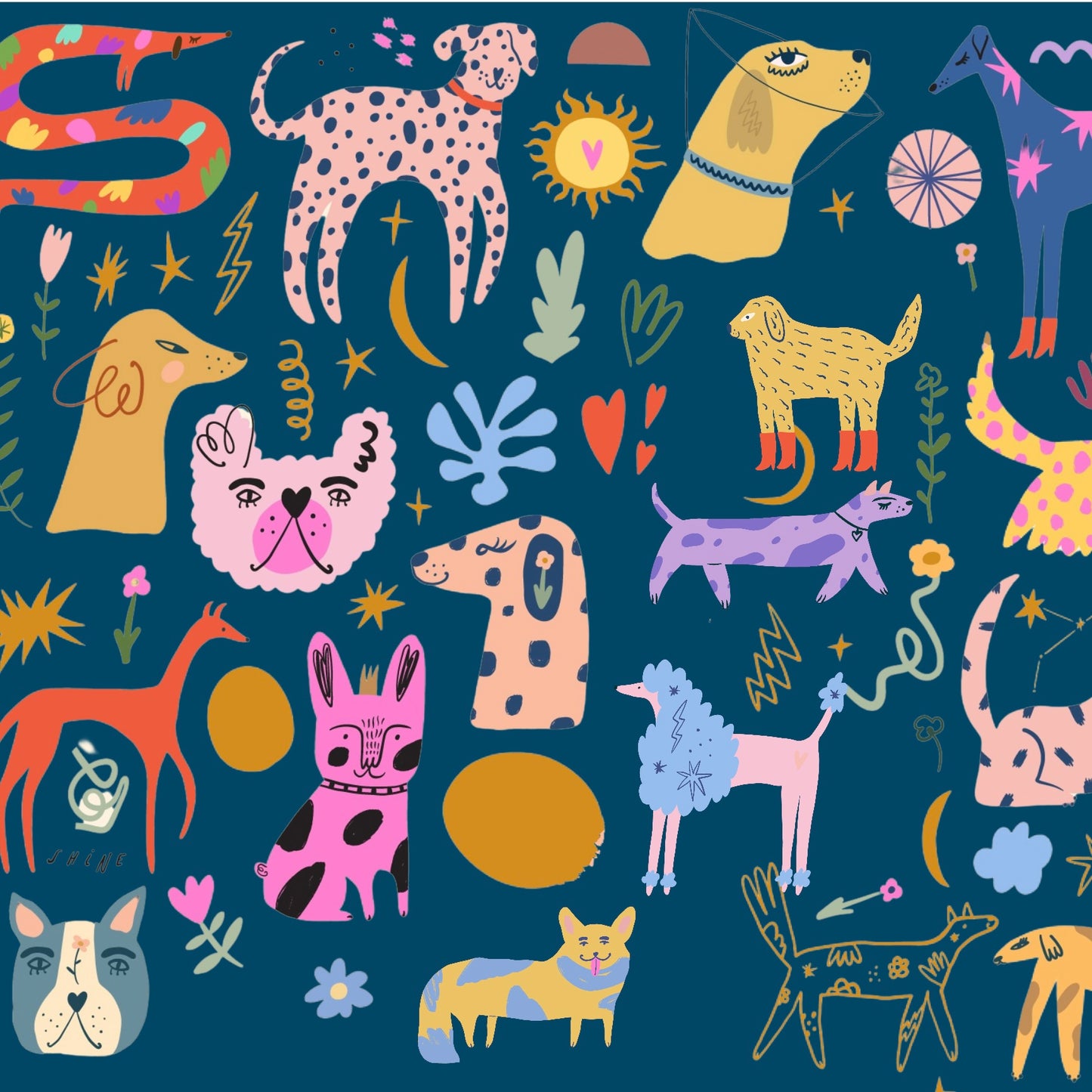 Fabric for Custom order - Dog Lovers