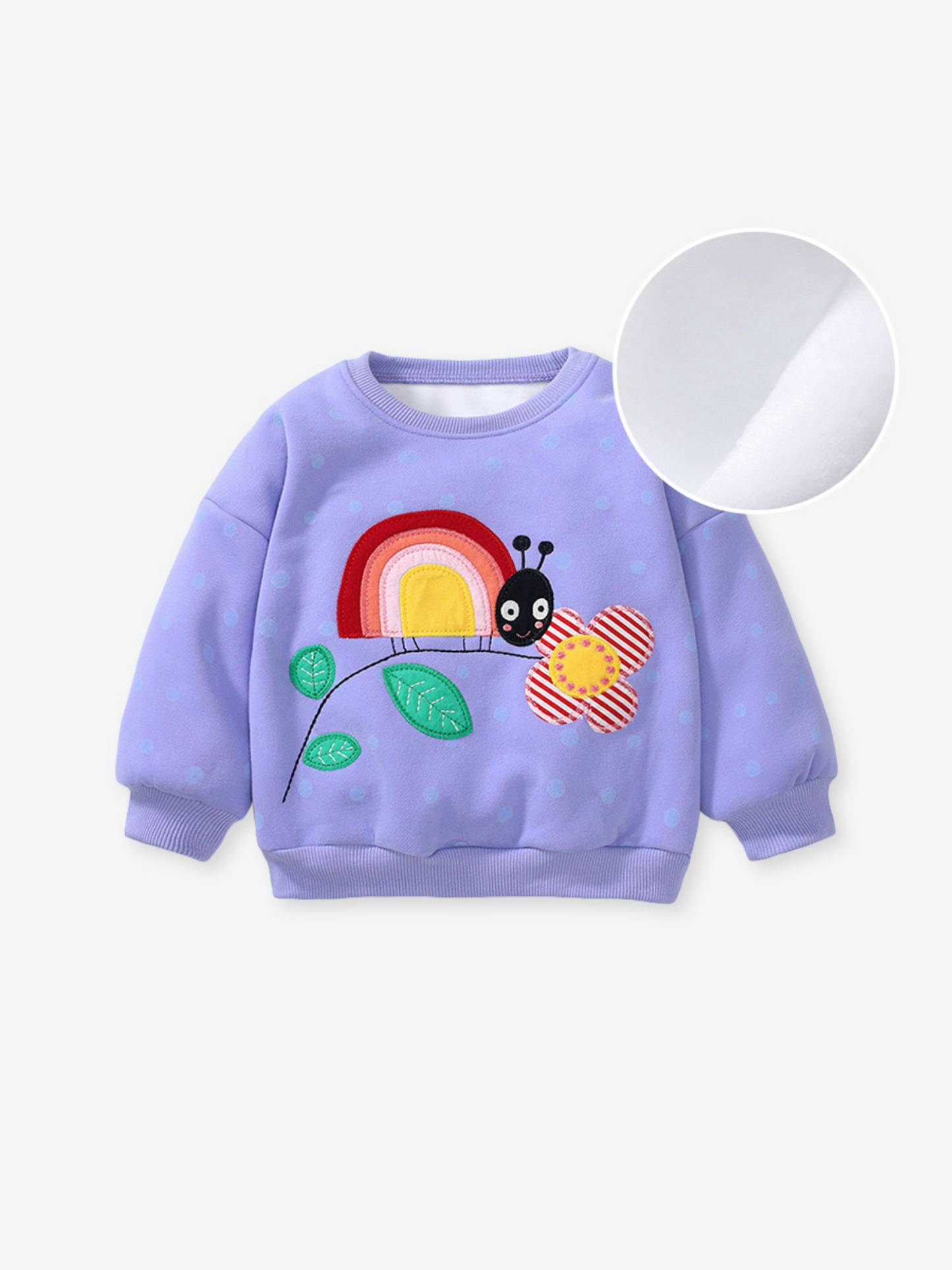 Rainbow ladybug fleece pullover