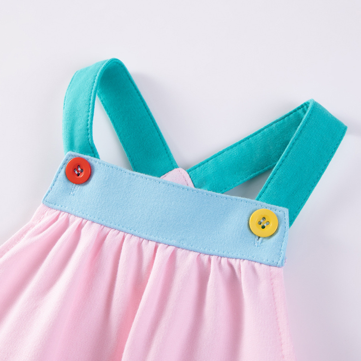 Colour Block Overall and stripe tee Set