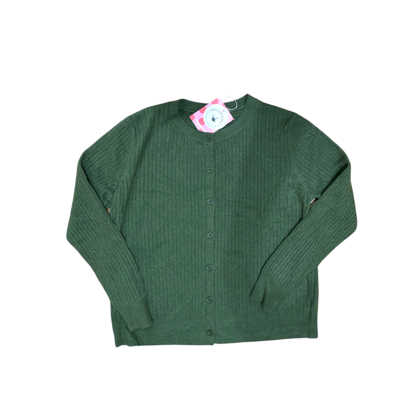 Crew Neck Cable Cardigan