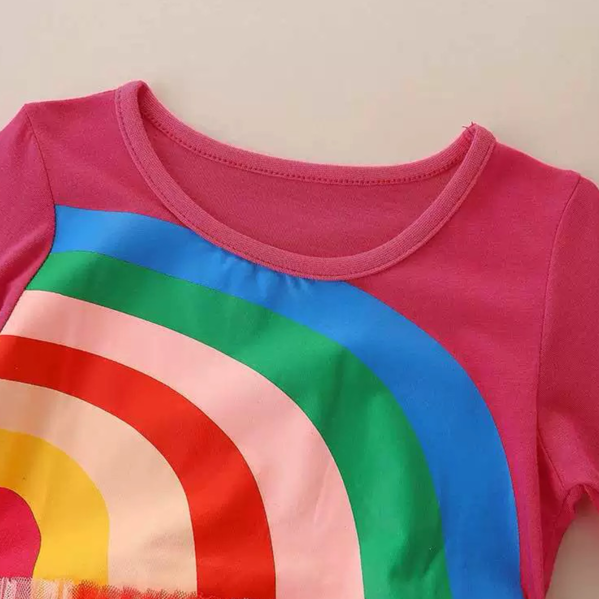 Rainbow tutu long sleeve dress