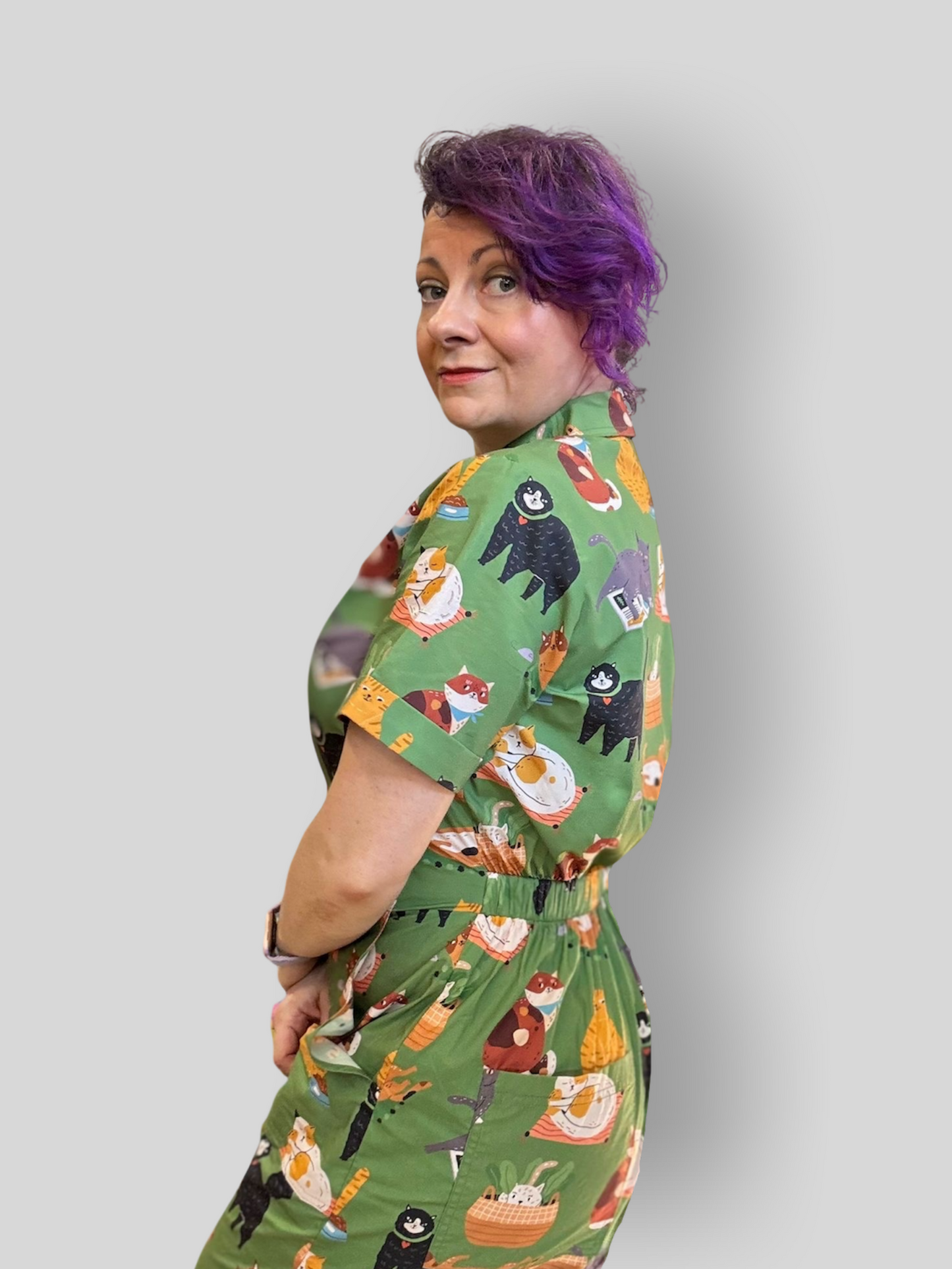 Claire Jumpsuit - funny cat