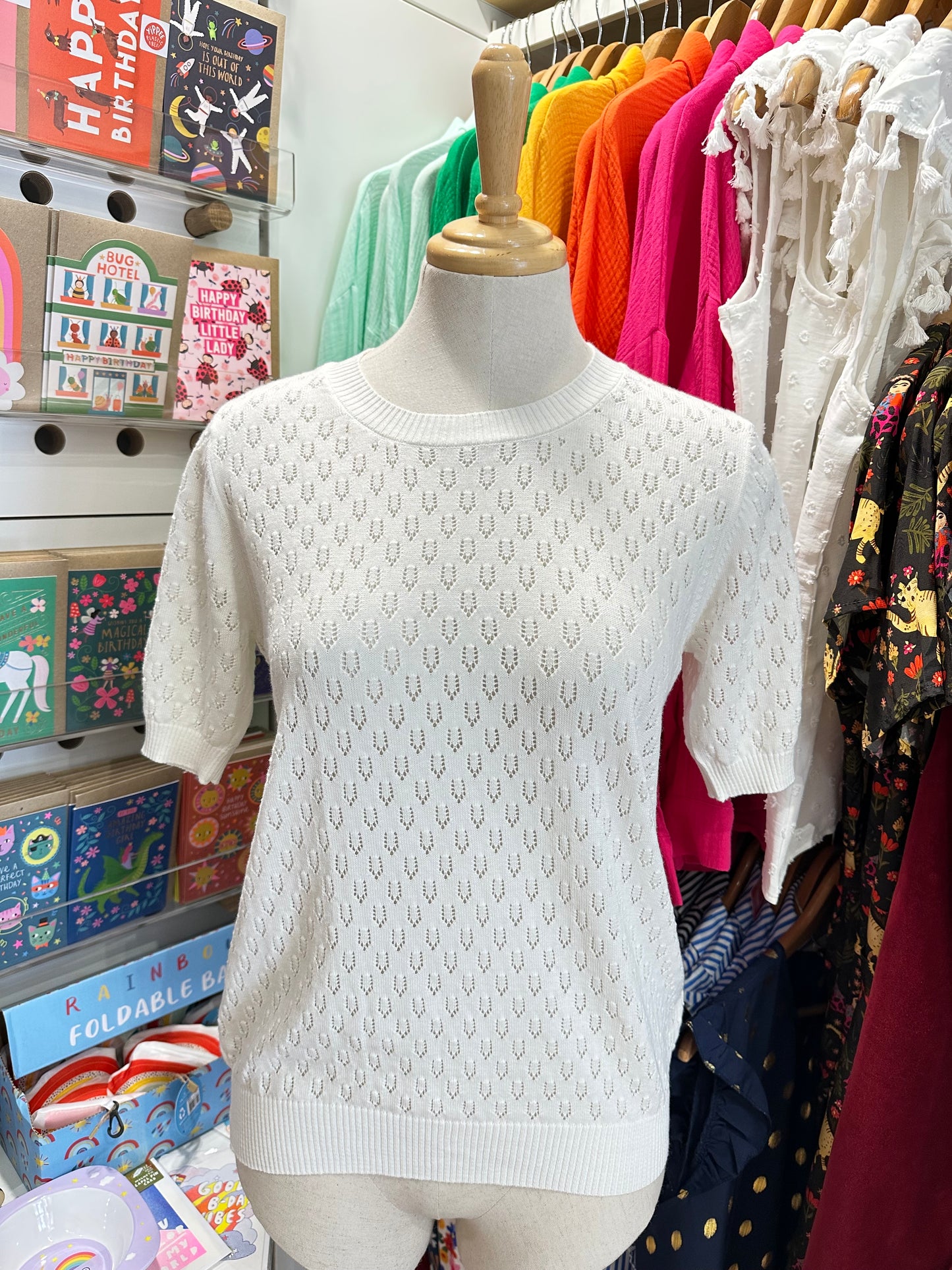 Josie Pointelle Knit Tee (3 colours available)