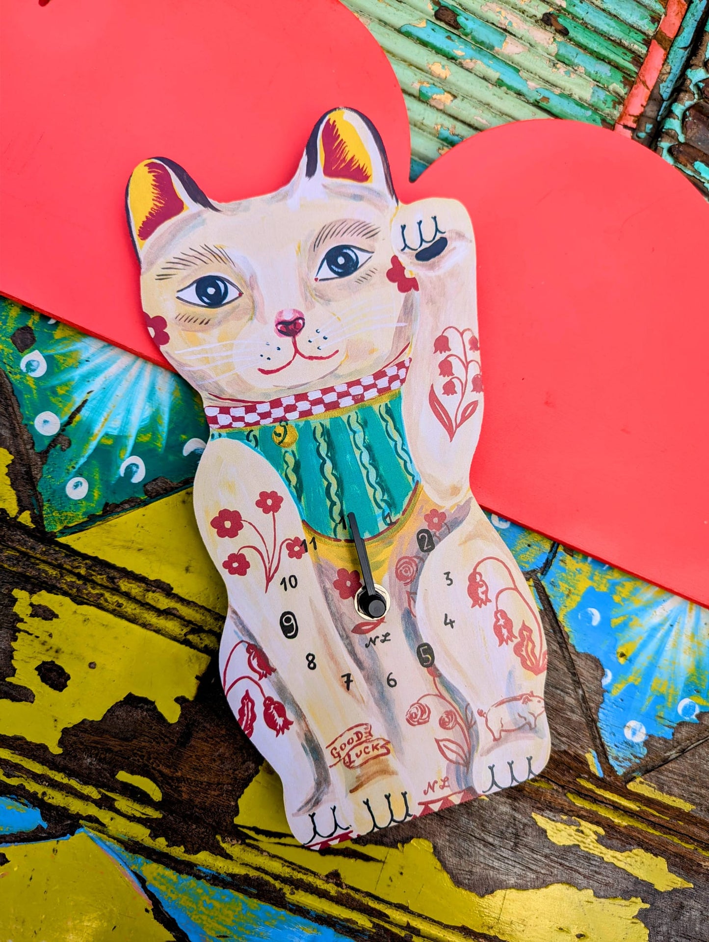 Nathalie lete Diecut clock Lucky cat