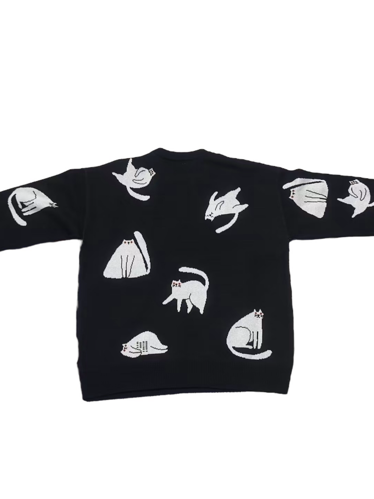 Midnight Cat – 100% Cotton Knit Pullover