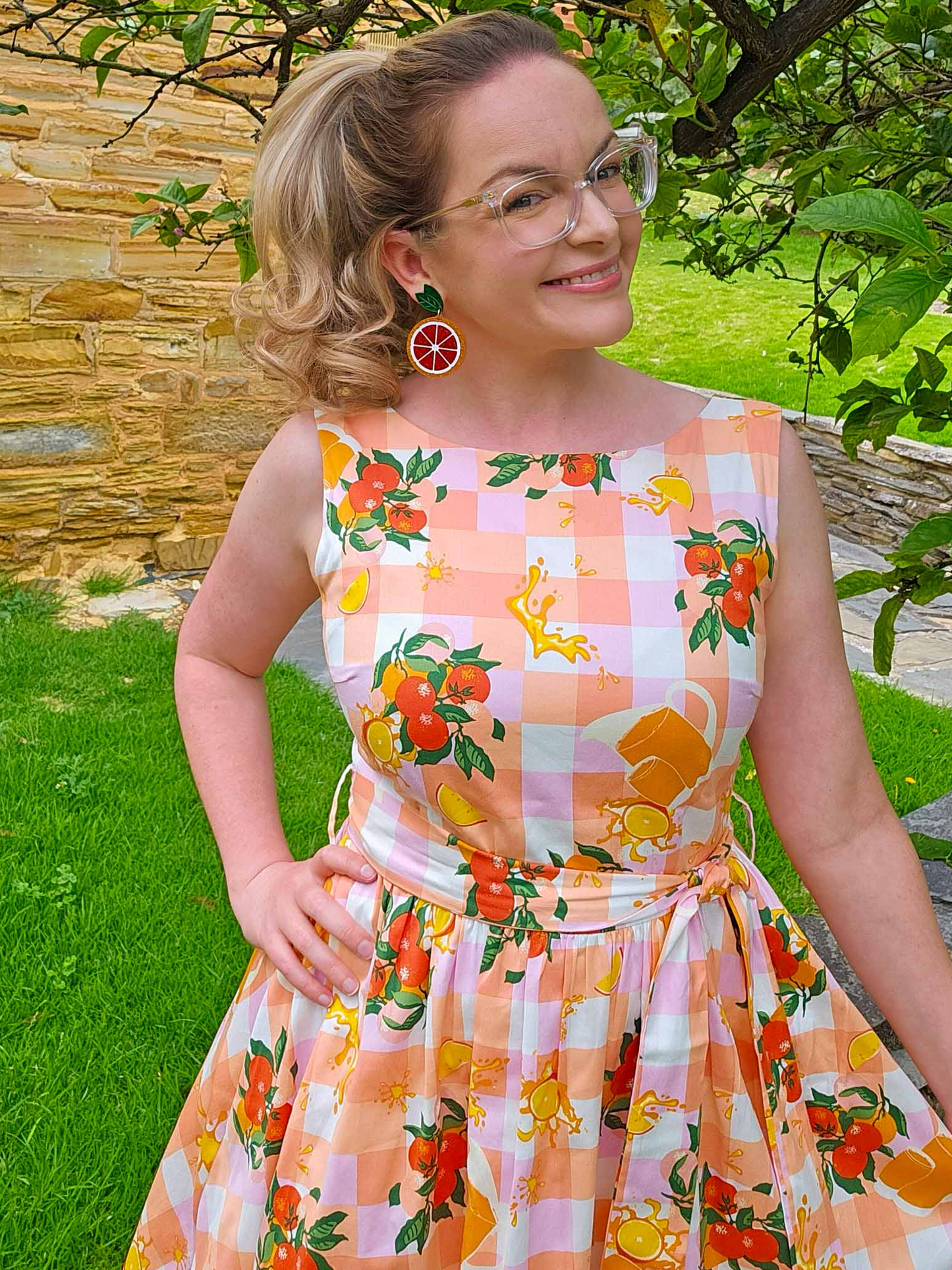 Spring Blooming Dress - Orange Juice