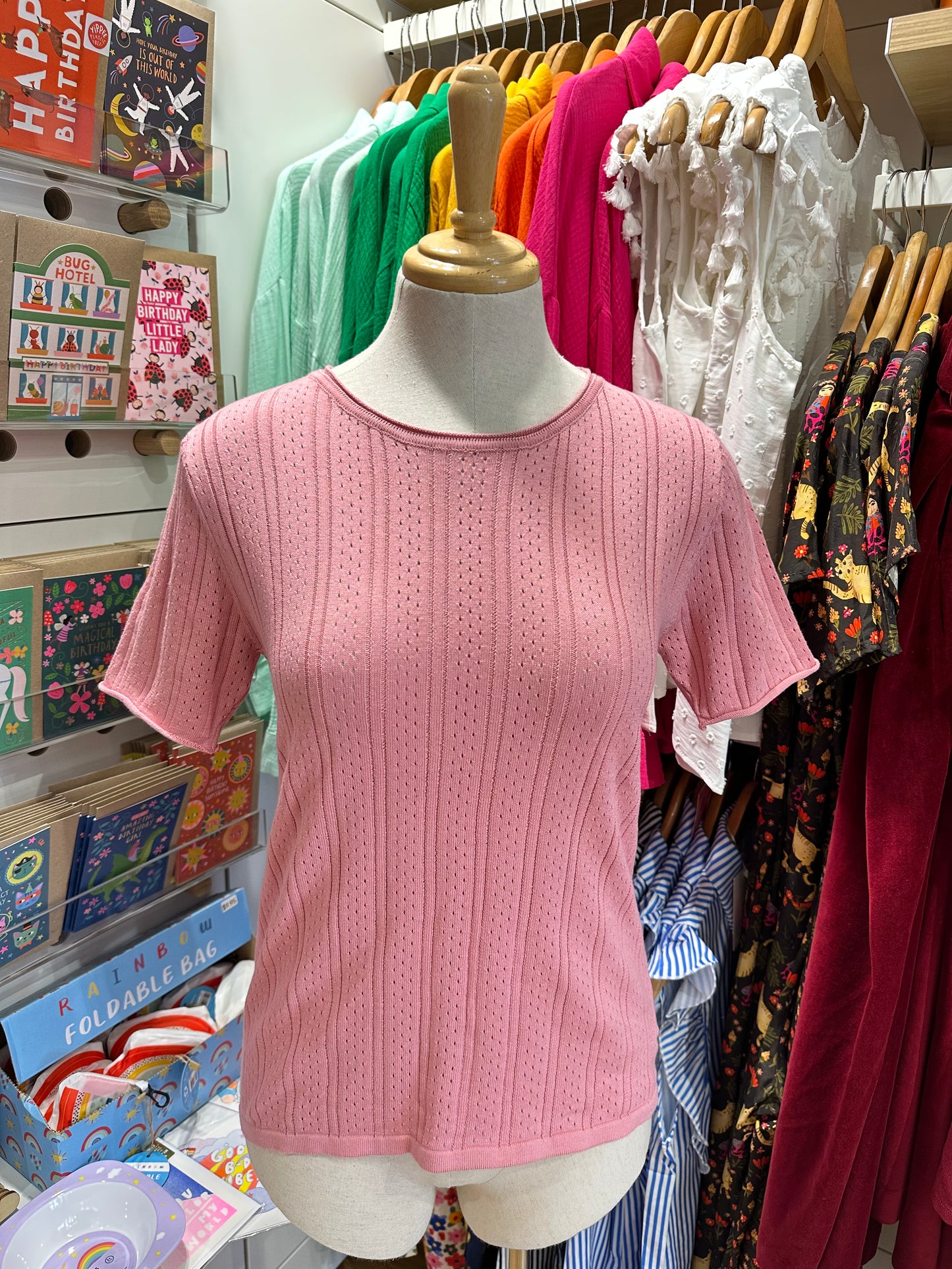 Grace Pointelle Knit Tee (5 colours available)