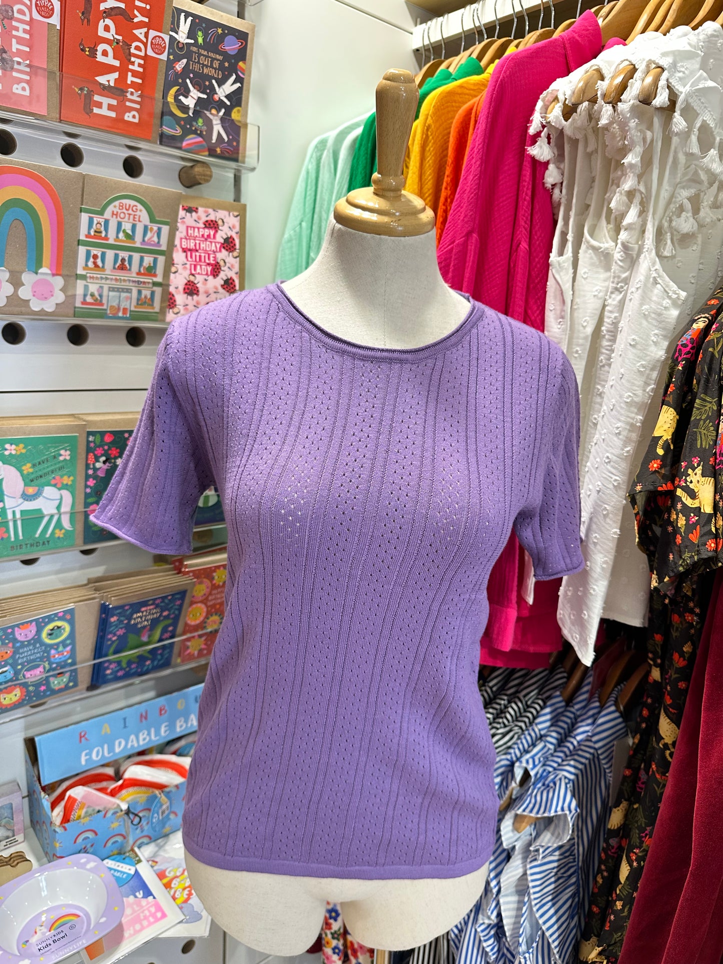 Grace Pointelle Knit Tee (5 colours available)