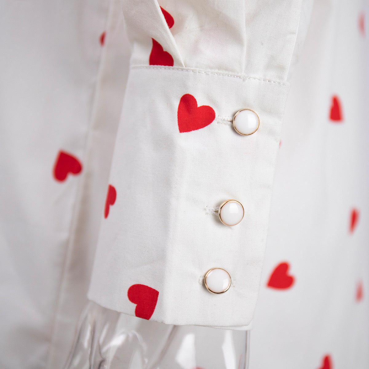 Heart Print Big Peter Pan Collar shirt