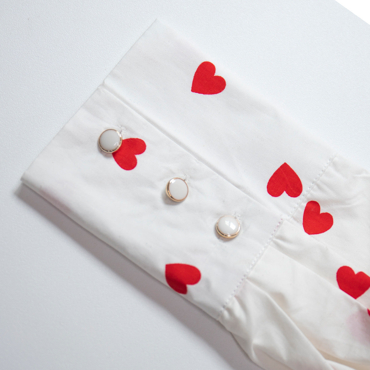 Heart Print Big Peter Pan Collar shirt