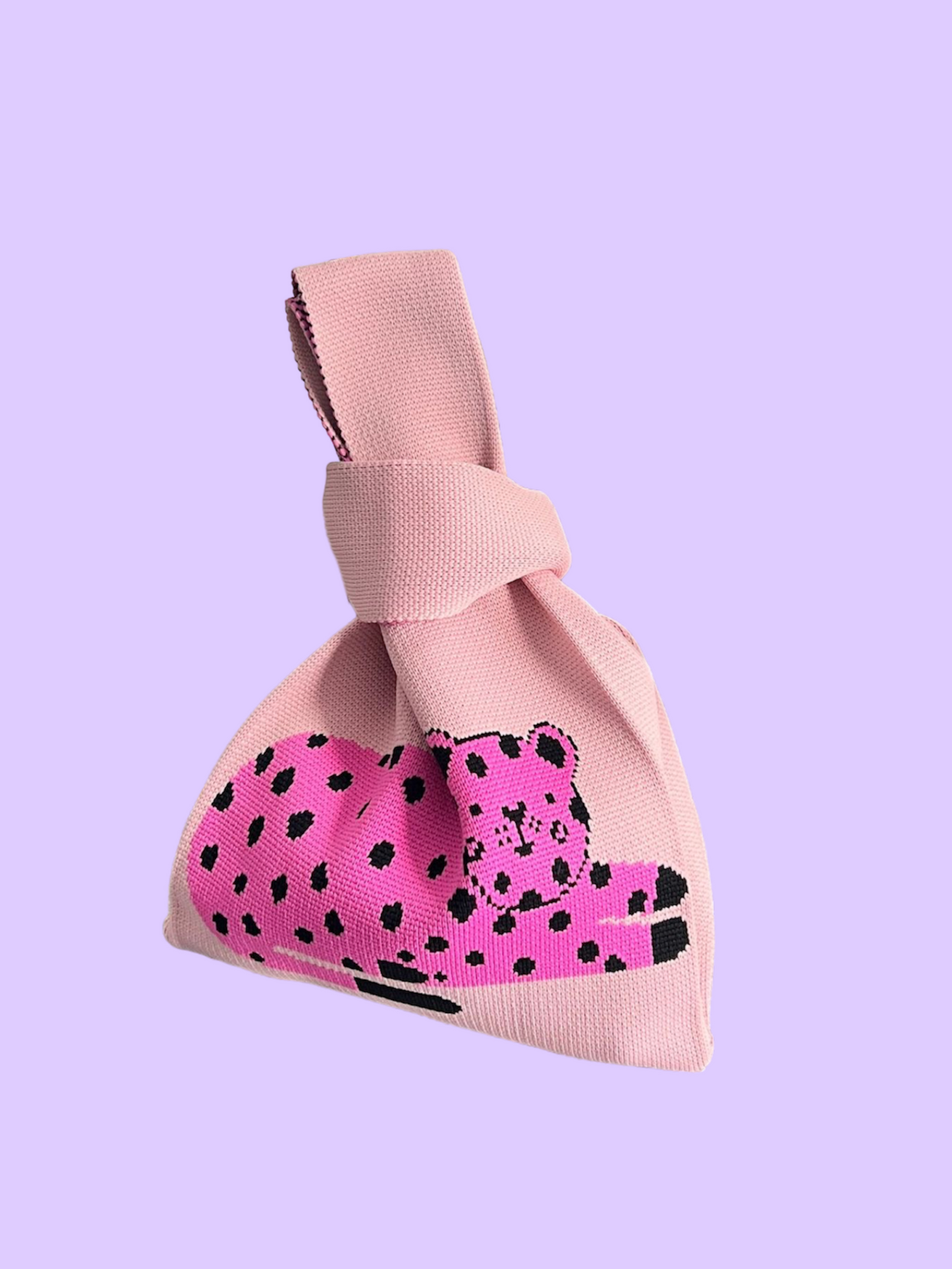 Handmade Knit tote bag (Big Cat)