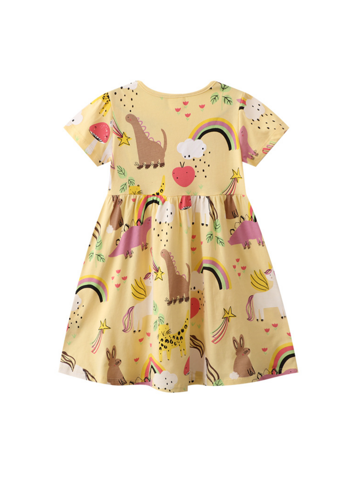 Yellow Unicorn Rabbit Dino Dress