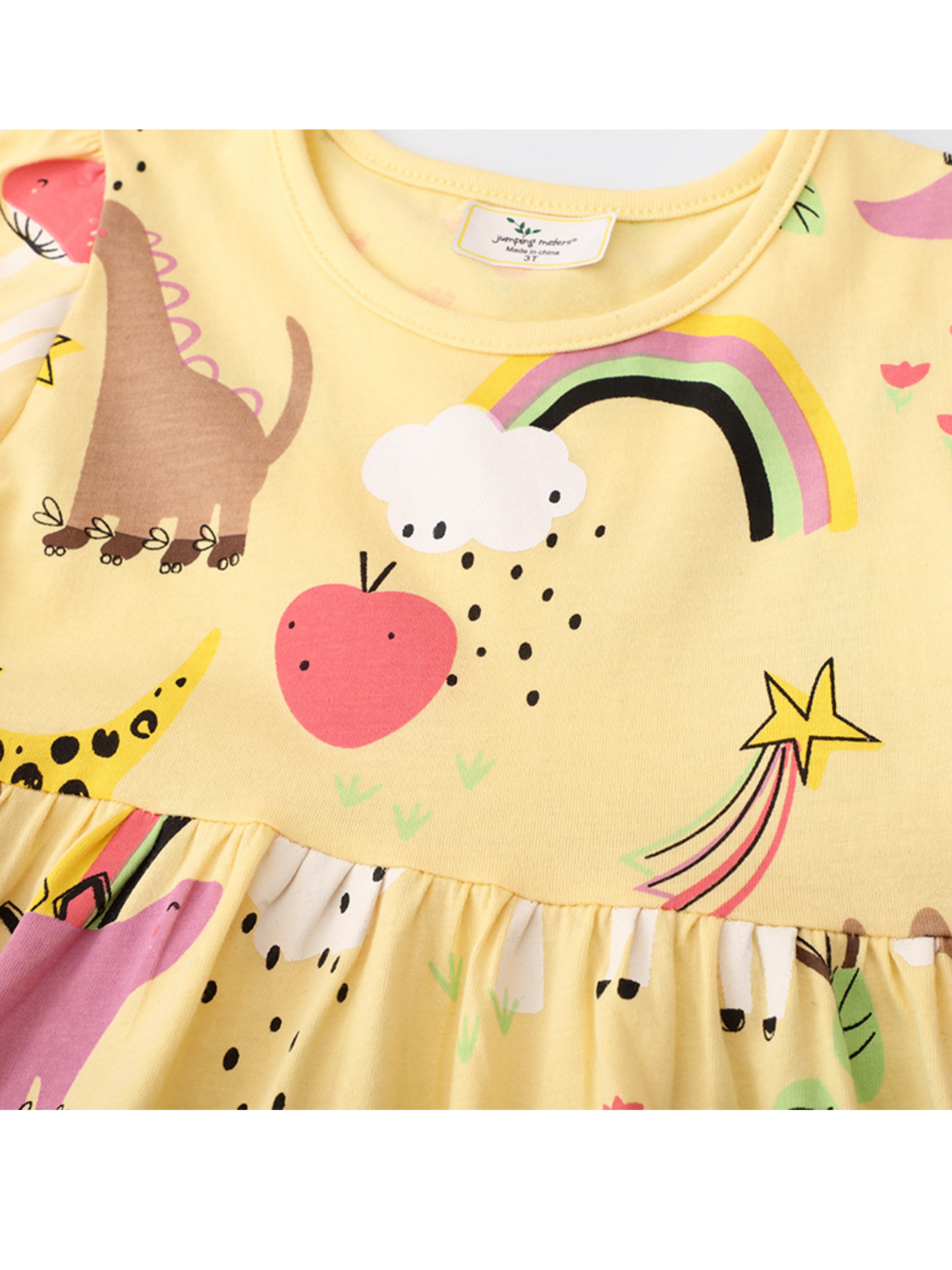 Yellow Unicorn Rabbit Dino Dress