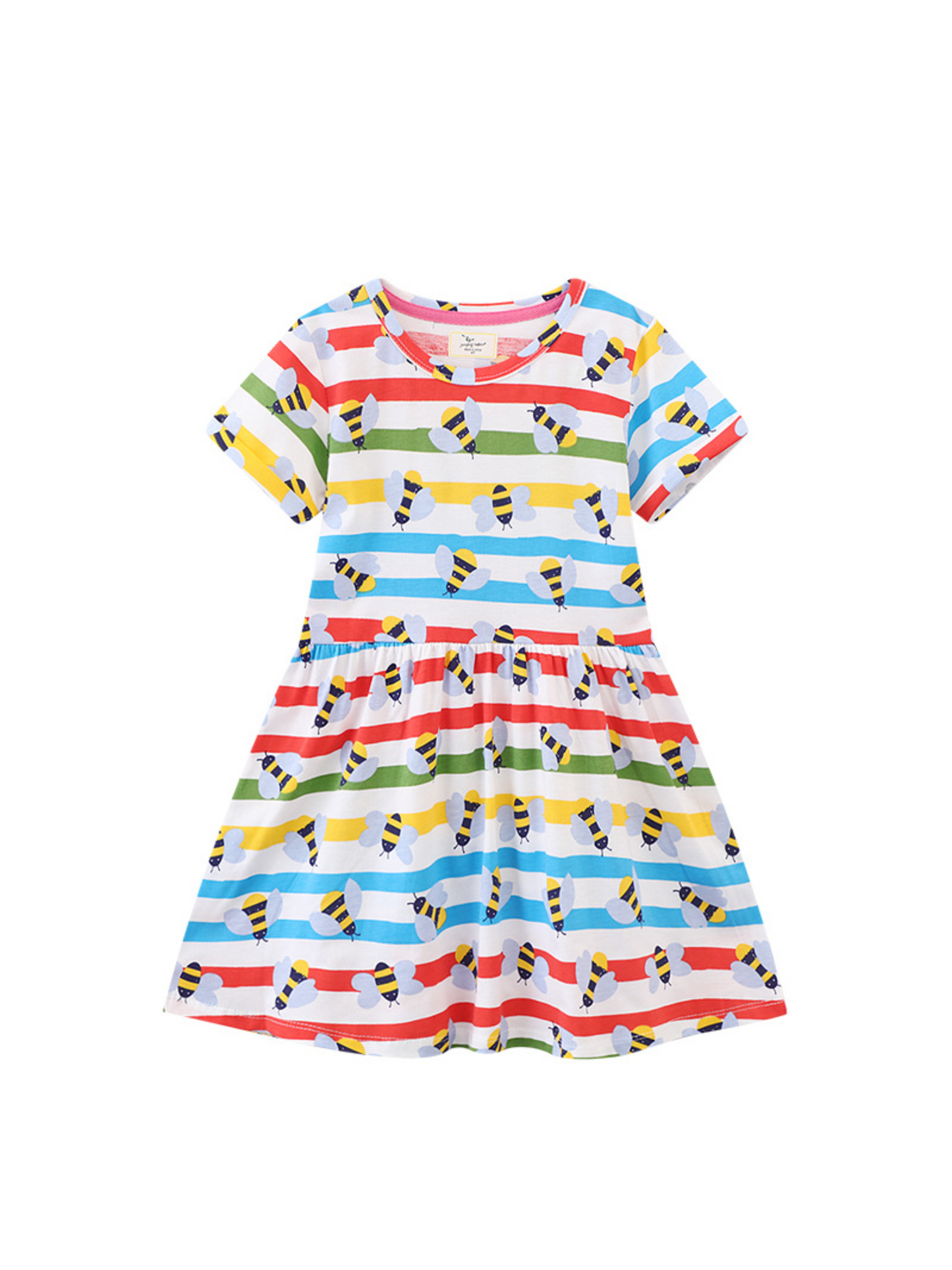 Rainbow striped Bees Dress