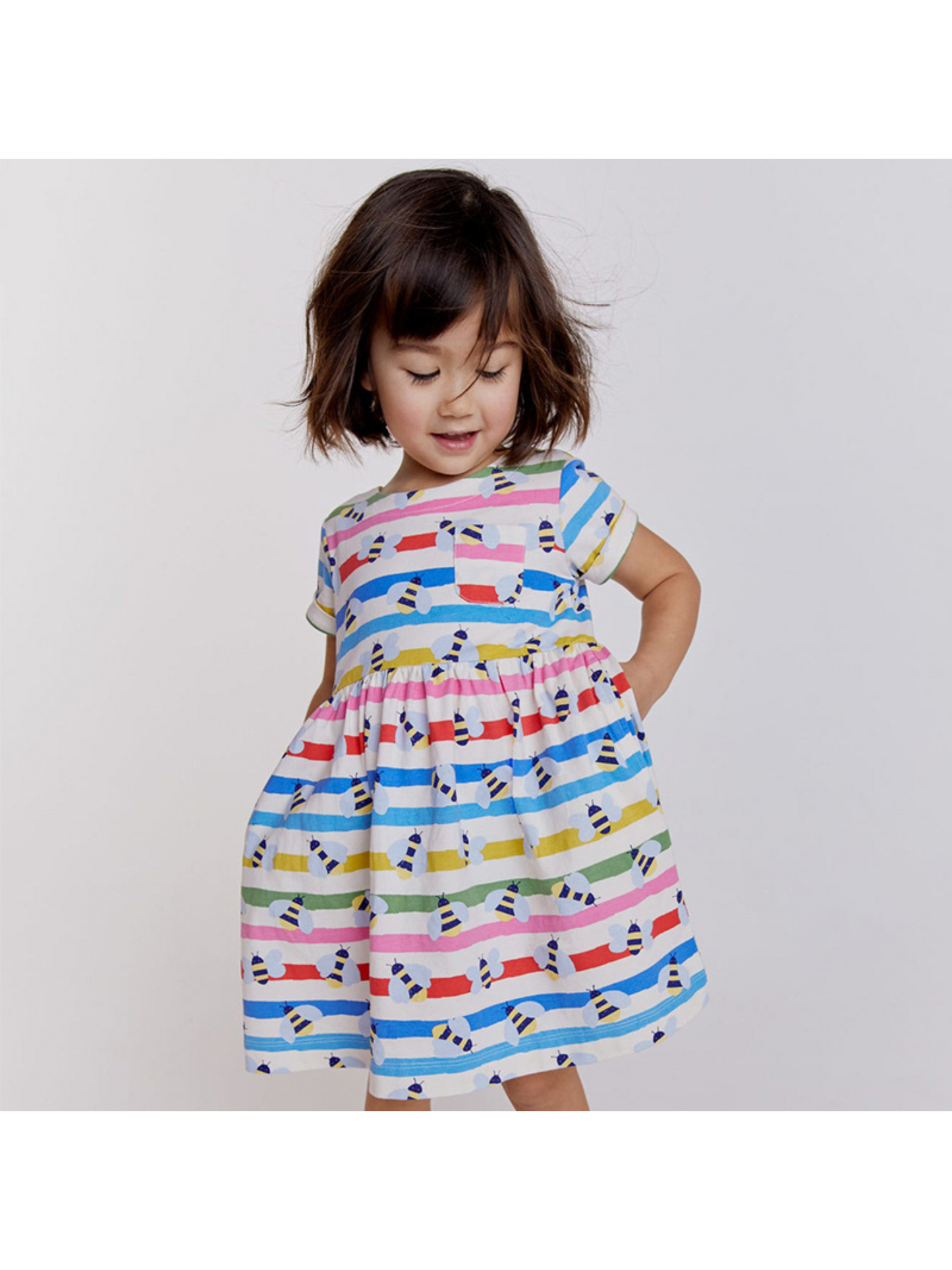 Rainbow striped Bees Dress