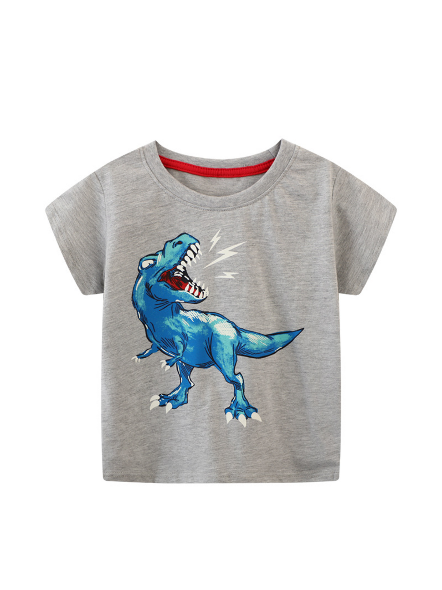 Glow in the dark dinosaur grey tee