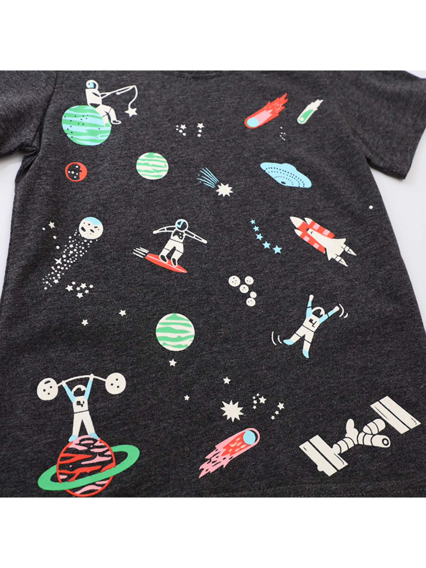 Glow in the dark astronaut tee kids