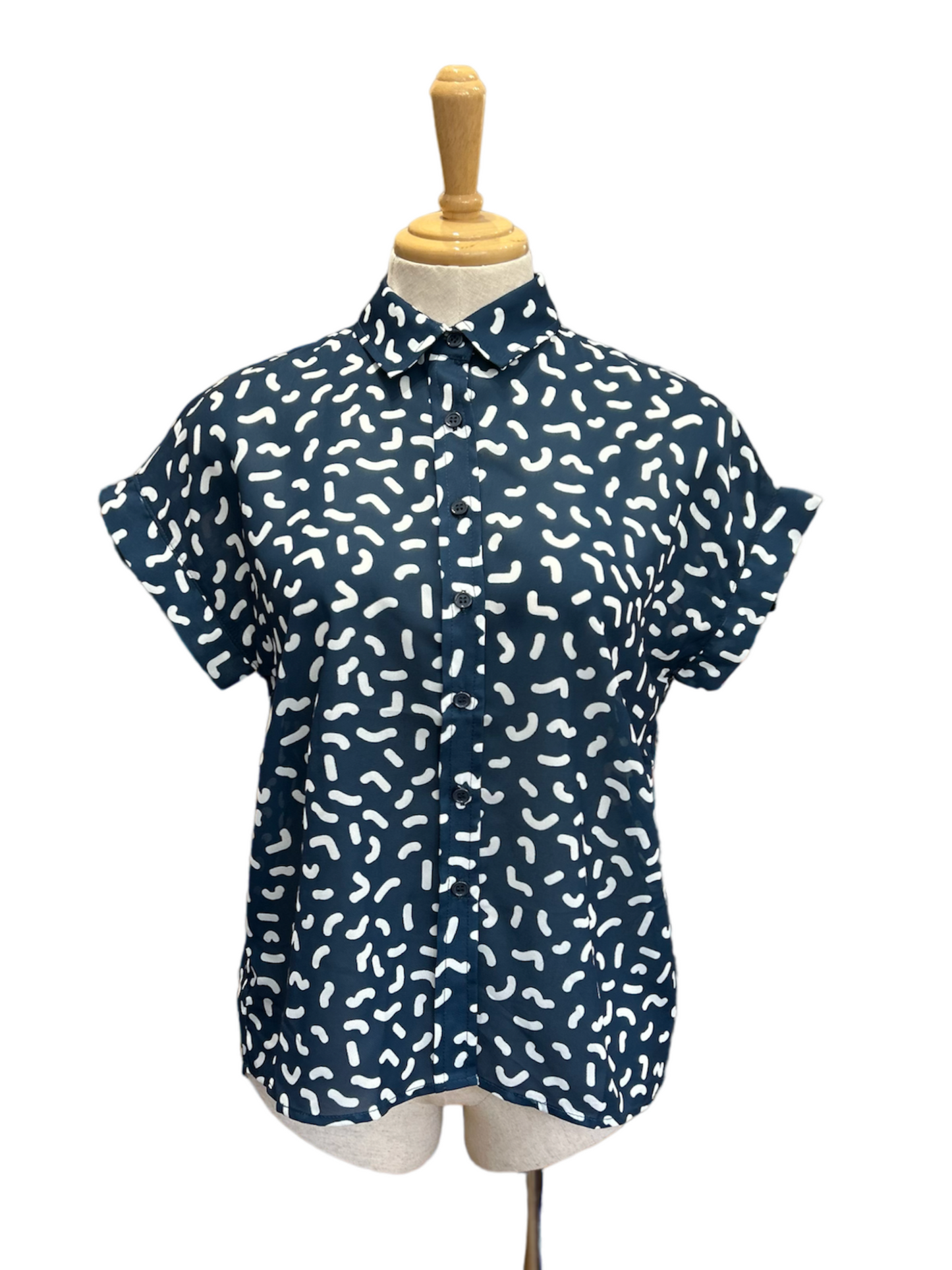 Fun Squiggles Top - Navy