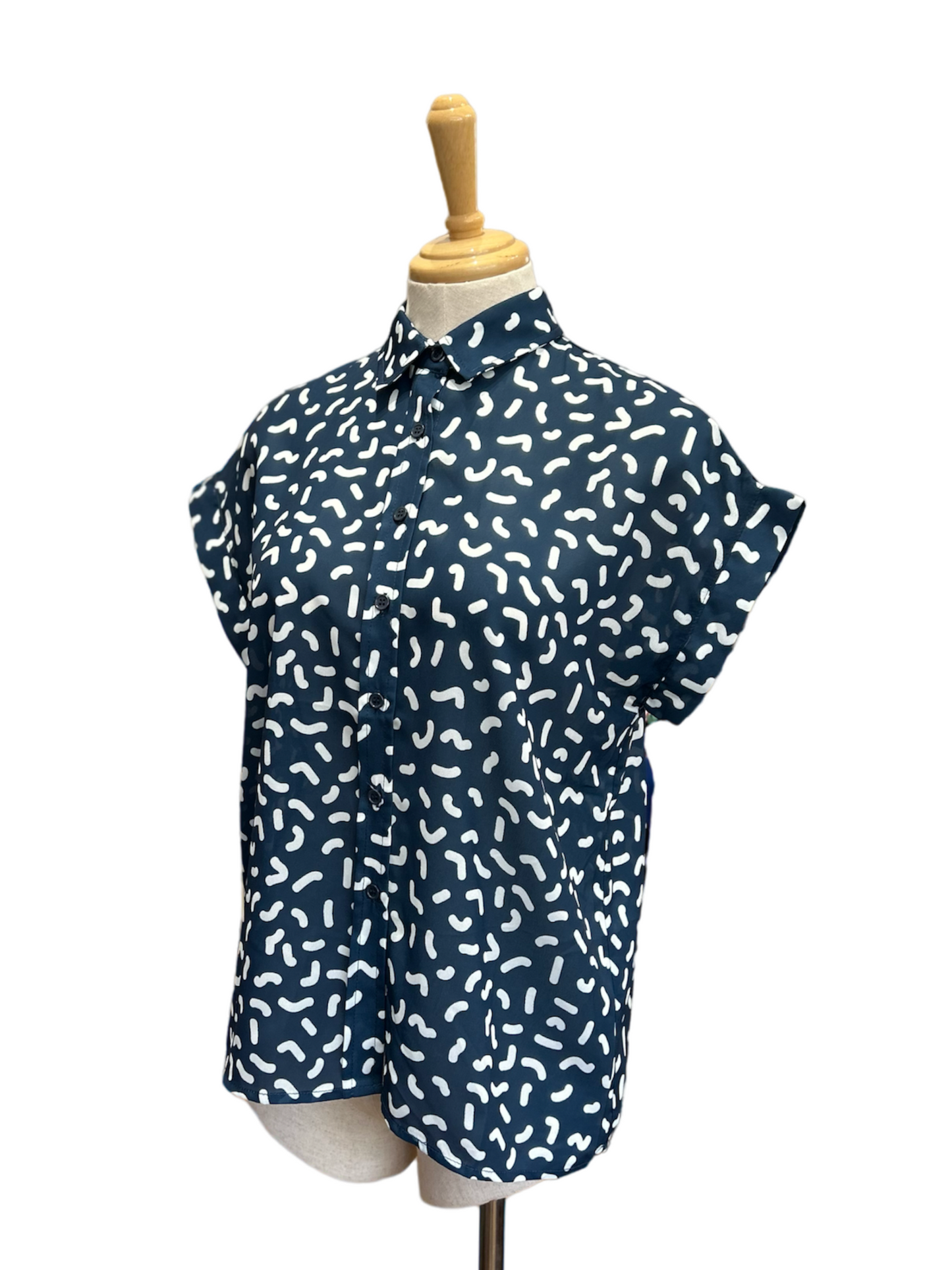 Fun Squiggles Top - Navy