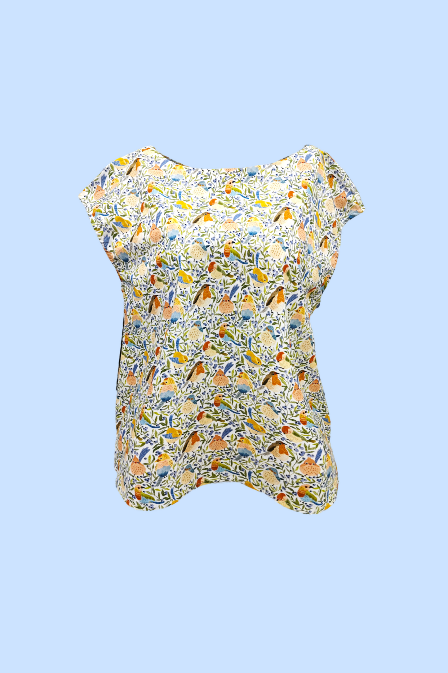 Lindsey Top - blueberry garden white